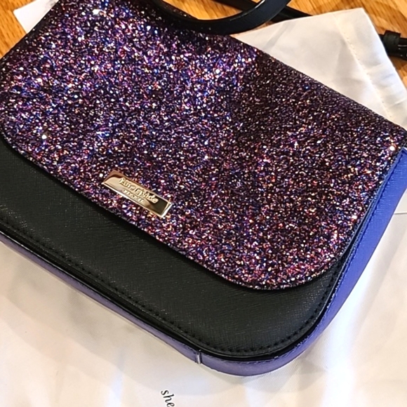 NWT Kate Spade Large Carsen Laurel Way Glitter Crossbody Bag - Picture 5 of 14